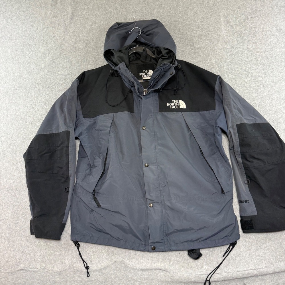 The North Face Gore-Tex Mountain Jacket Mens XL Gray Black Vintage Hooded Shell